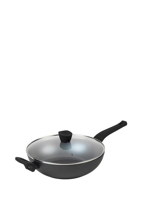 Russell Hobbs Pearlised Non-Stick 28cm Wok With Tempered Glass Lid 1