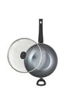 Russell Hobbs Pearlised Non-Stick 28cm Wok With Tempered Glass Lid thumbnail 2