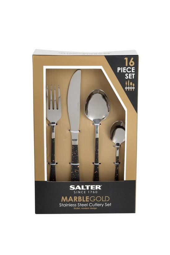 Salter Gold Marble 16 Piece Cutlery Set 5