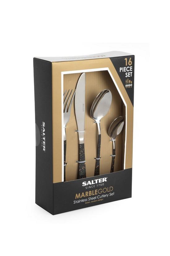 Salter Gold Marble 16 Piece Cutlery Set 6