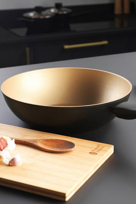 Russell Hobbs Black and Gold Opulence Collection Non-Stick 28 cm Stir-Fry Pan 4