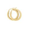 Jewelco London 9ct Gold  3mm Gauge Plain Polish Hoop Earrings 20mm - ENR02636 thumbnail 1