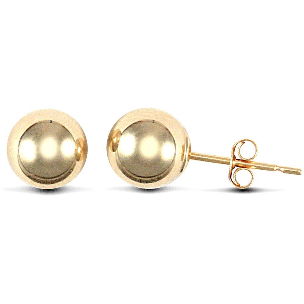 9ct Gold  Ball Bead Stud Earrings, 6mm - JES080