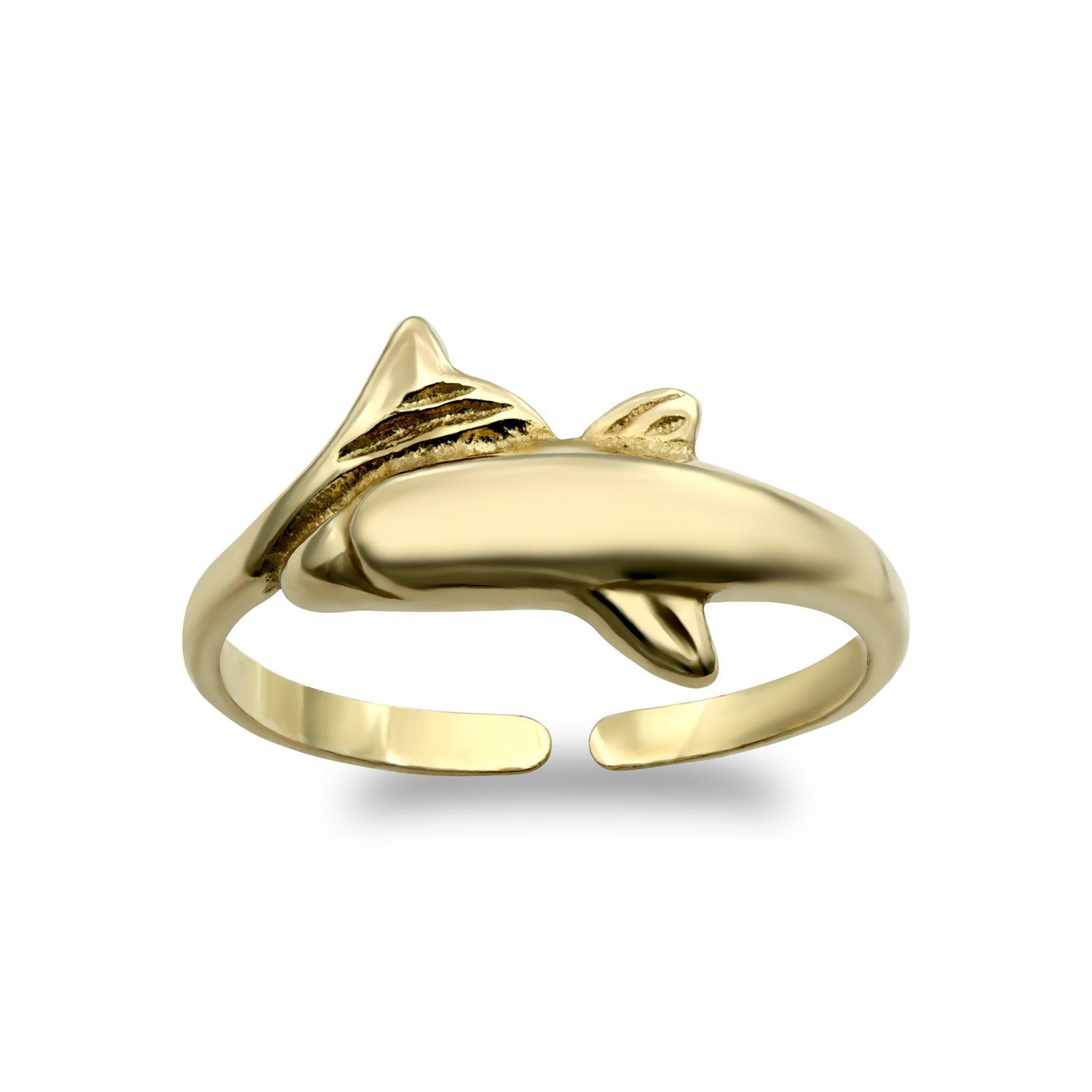 Jewellery | Solid 9ct Gold Dolphin Wrap Toe Ring - JTR001 | Jewelco London