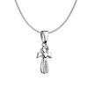 Jewelco London Sterling Silver  CZ Angel Design Cross Charm Necklace 16>18 inch - RE14894 thumbnail 1