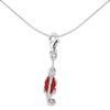 Jewelco London Sterling Silver  Red Crystal Chameleon Lizard Link Charm - CM113 thumbnail 1