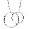 Jewelco London Silver   Linking Rings Charm Necklace 16 inch - GVK202 thumbnail 1