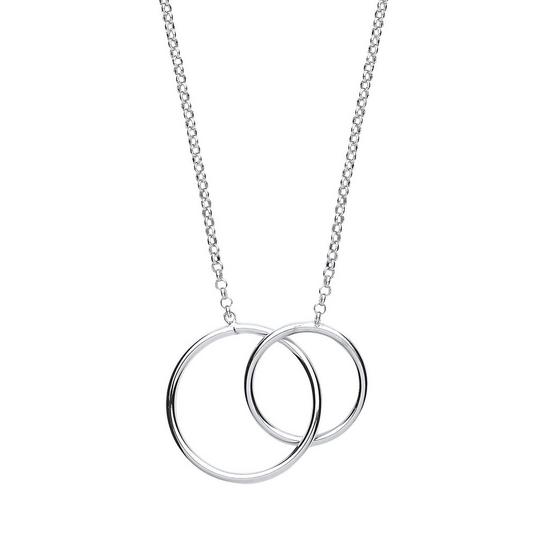 Jewelco London Silver   Linking Rings Charm Necklace 16 inch - GVK202 2