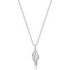 Jewelco London Sterling Silver  CZ Interlocked Oval Drop Charm Necklace 18 inch - RE46524 thumbnail 1