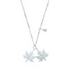 Jewelco London Silver  Pear CZ Canada Maple Leaf Charm Necklace - GVK320 thumbnail 2