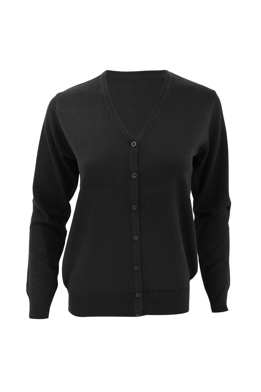 Kustom Kit Women's V-Neck Cardigan / Knitwear|Size: 14|black
