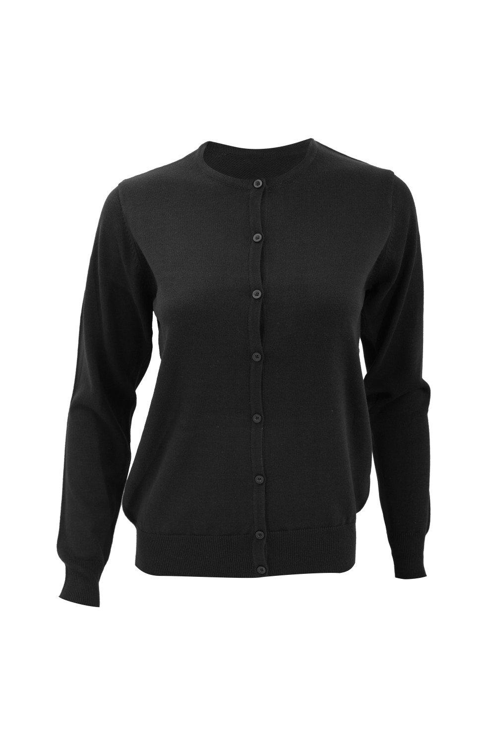 Kustom Kit Women's Round Neck Cardigan / Knitwear|Size: 6|black
