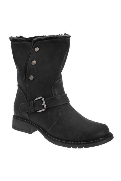 Fold Down Biker Style Ankle Boots