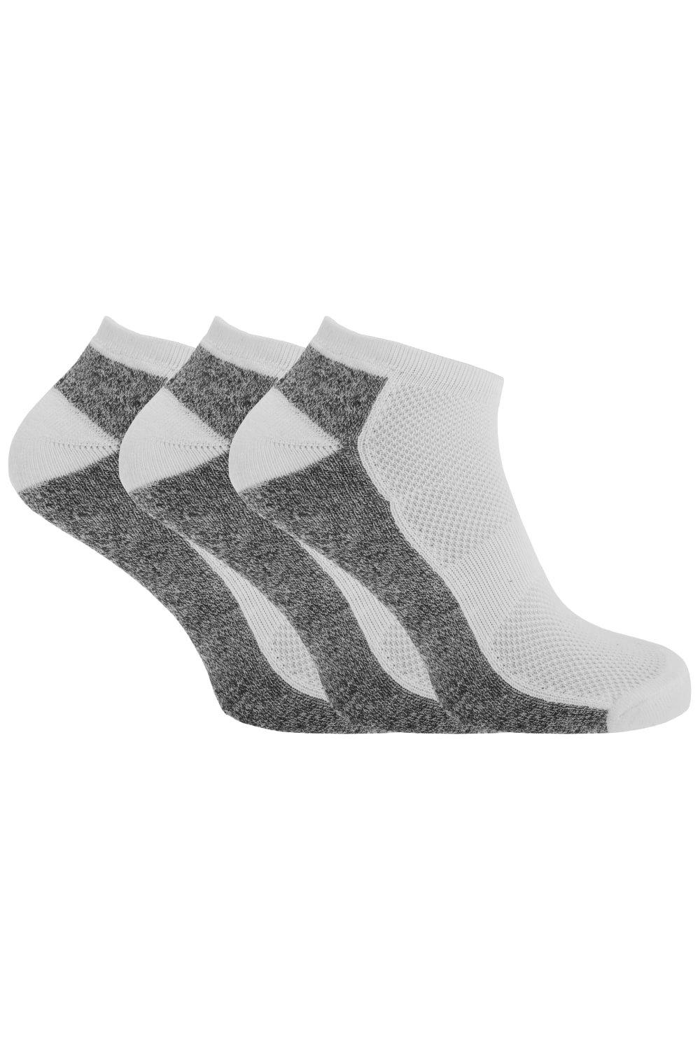 Cotton Rich Sports Trainer Socks With Mesh And Ribbing (Pack Of 3)