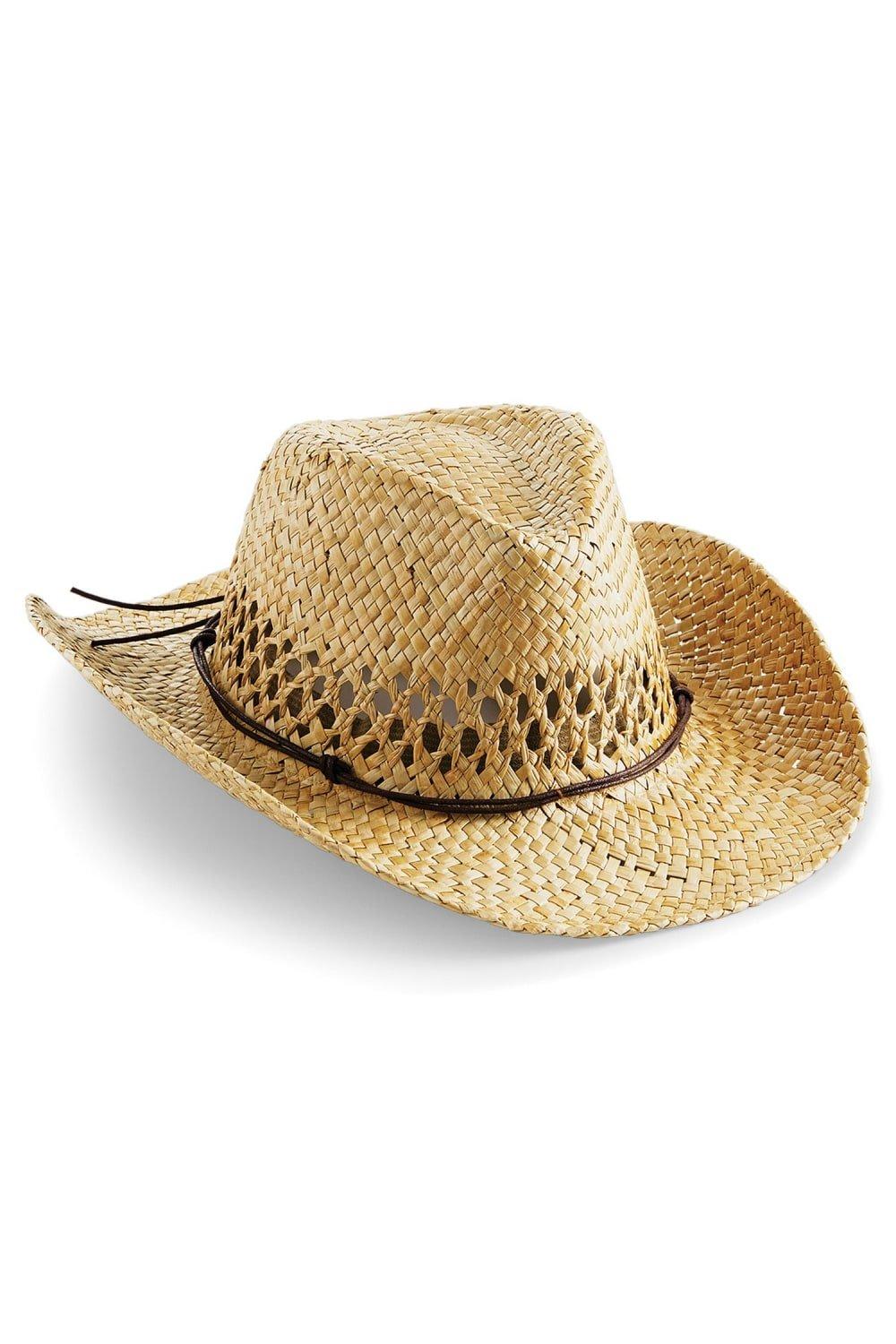 Beechfield Straw Cowboy Hat|natural