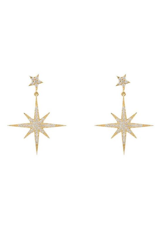 Latelita Petite Star Burst Drop Earrings Gold 1