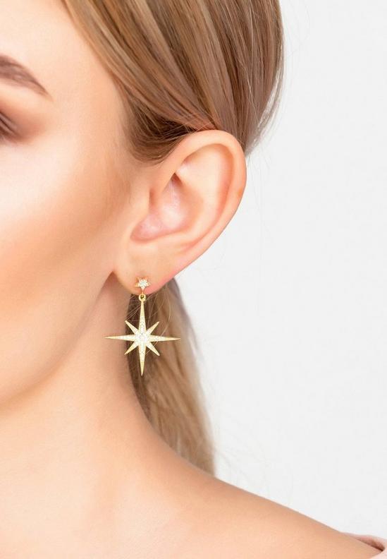 Latelita Petite Star Burst Drop Earrings Gold 2