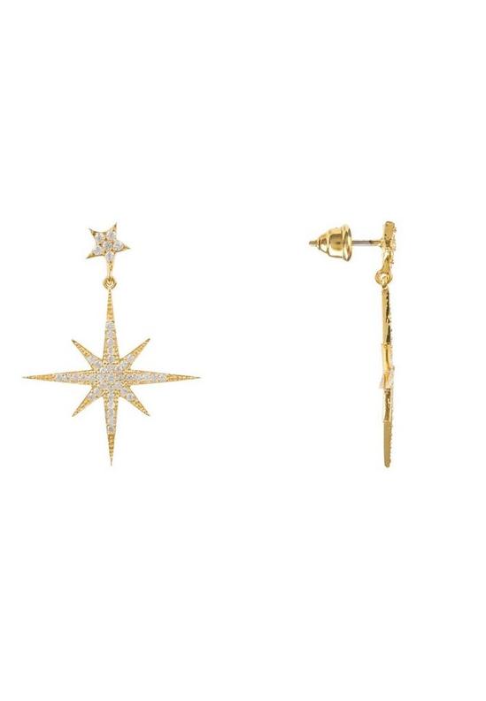 Latelita Petite Star Burst Drop Earrings Gold 3