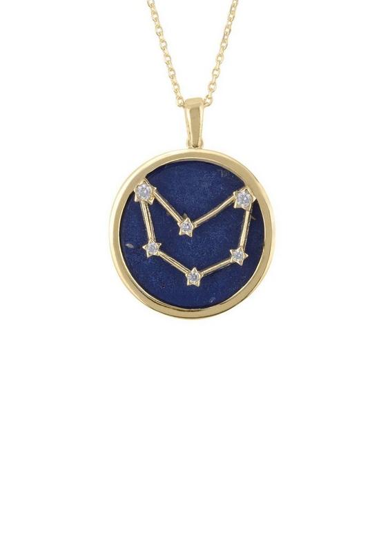 Latelita Zodiac Lapis Lazuli Gemstone Star Constellation Pendant Necklace Gold Capricorn 1
