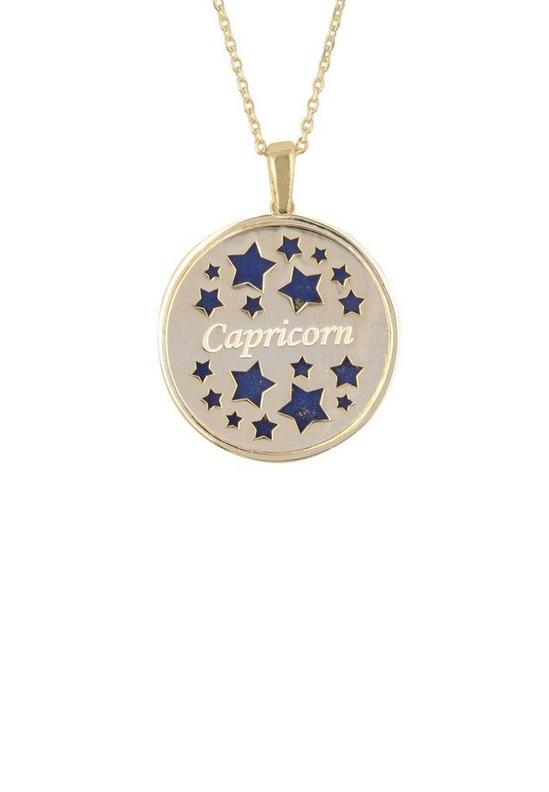 Latelita Zodiac Lapis Lazuli Gemstone Star Constellation Pendant Necklace Gold Capricorn 3