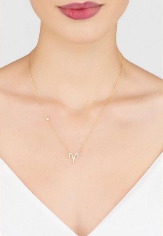 Latelita Zodiac Star Sign Pendant Necklace Gold Aries 2