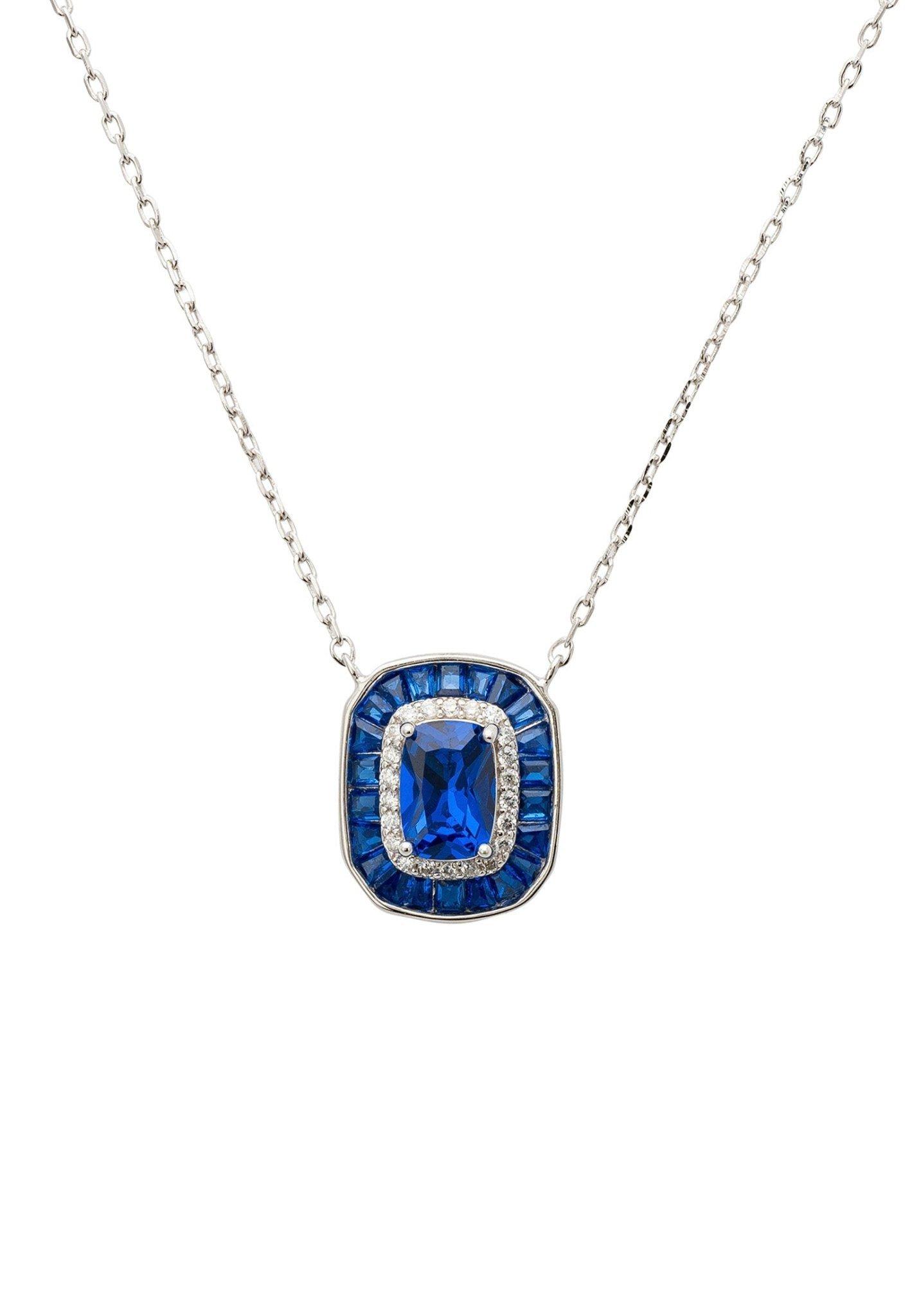 Jewellery | Great Gatsby Pendant Necklace Sapphire Silver | Latelita