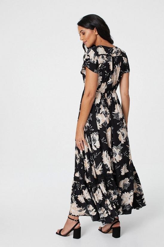 Izabel London Floral Short Sleeve Tiered Maxi Dress 2