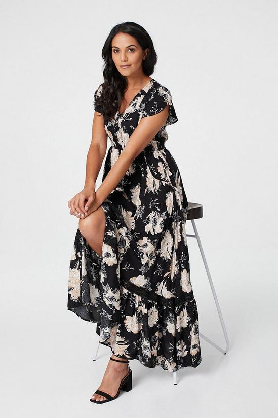 Izabel London Floral Short Sleeve Tiered Maxi Dress 4