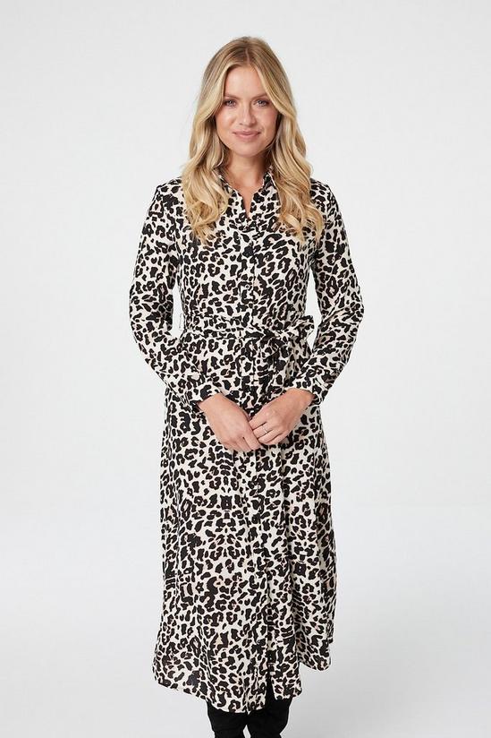 Izabel London Leopard Print Shirt Dress 1