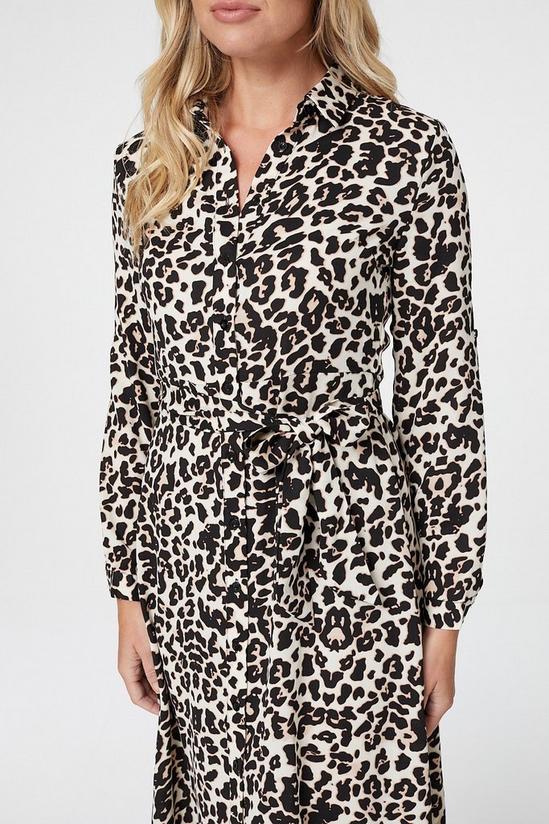 Izabel London Leopard Print Shirt Dress 2