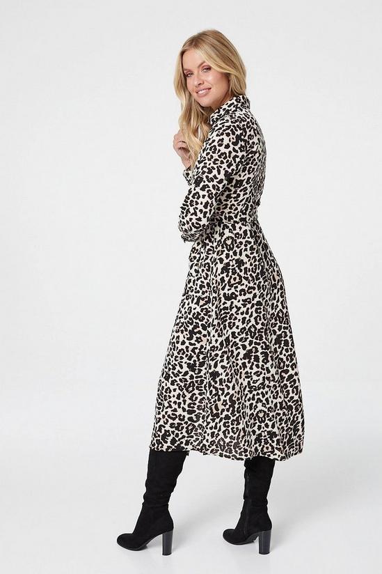 Izabel London Leopard Print Shirt Dress 5