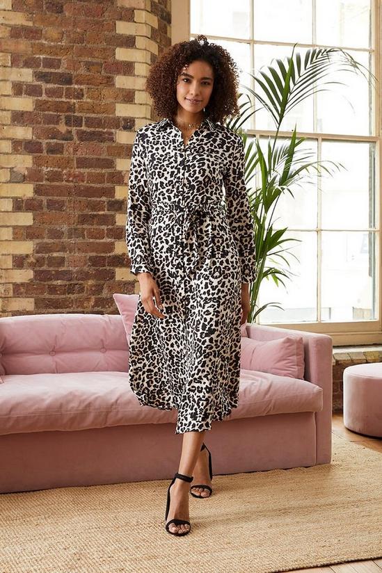 Izabel London Leopard Print Shirt Dress 6