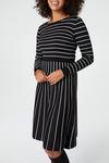 Izabel London Striped Long Sleeve Knit dress thumbnail 2