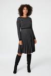 Izabel London Striped Long Sleeve Knit dress thumbnail 4
