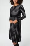 Izabel London Striped Long Sleeve Knit dress thumbnail 5