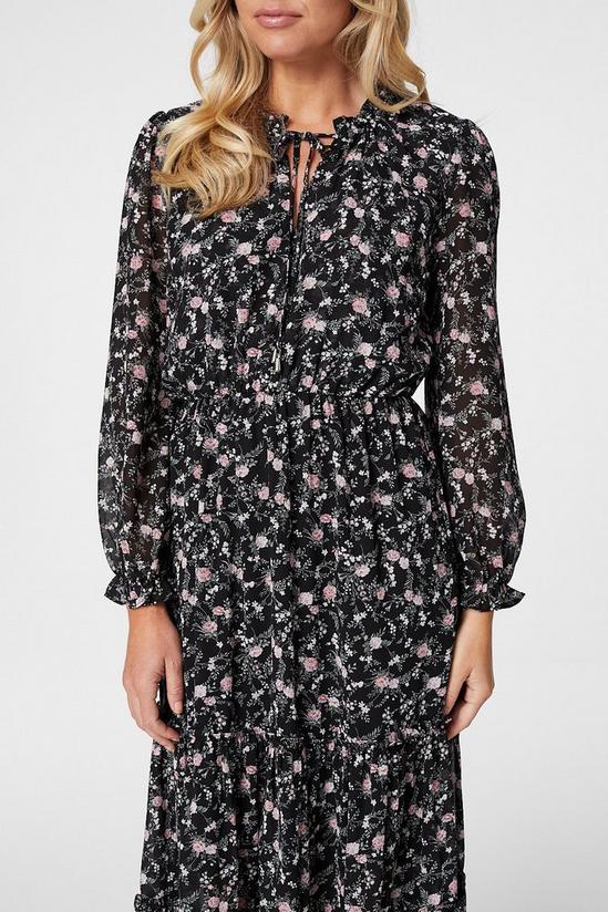 Izabel London Floral Long Sleeve Midi Dress 2