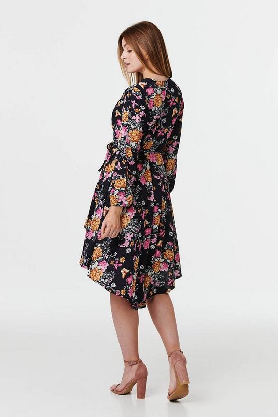 Izabel London Floral Split Sleeve Wrap Dress 4