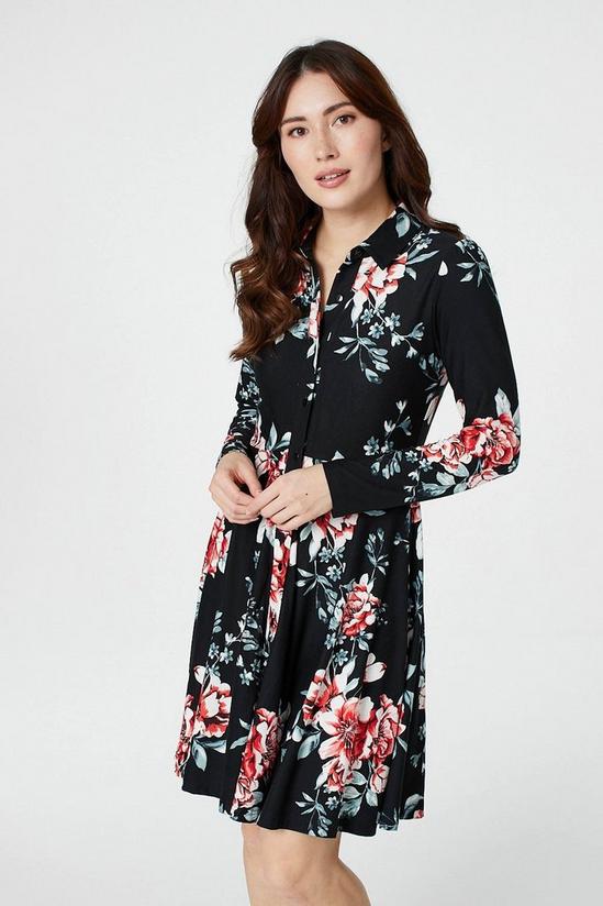 Izabel London Floral Long Sleeve Shirt Dress 4