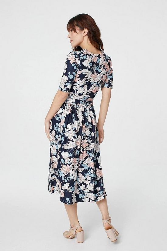 Izabel London Floral V-Neck Short Sleeve Midi Dress 2
