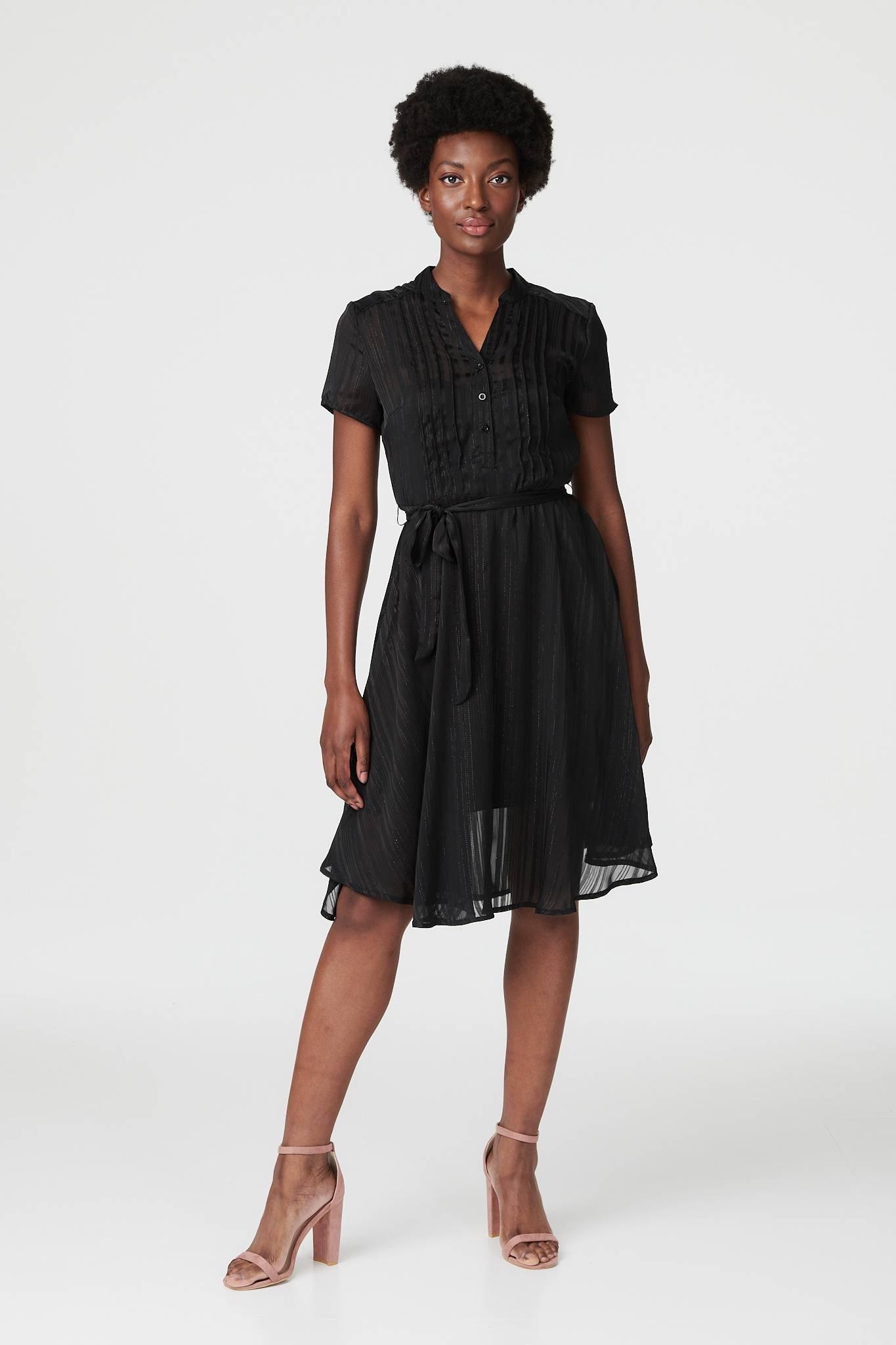 1/2 Button Front Fit & Flare Dress