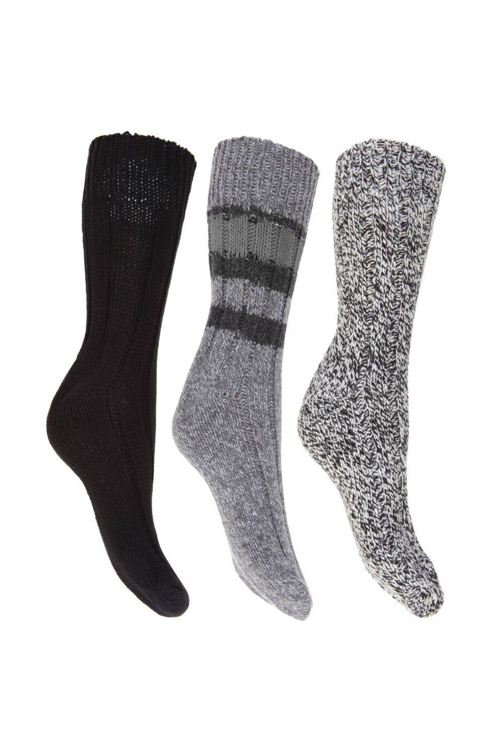 Thermal Thick Chunky Wool Blended Socks (Pack Of 3)