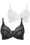 Yours 2 Pack Lace Wired Bras thumbnail 4