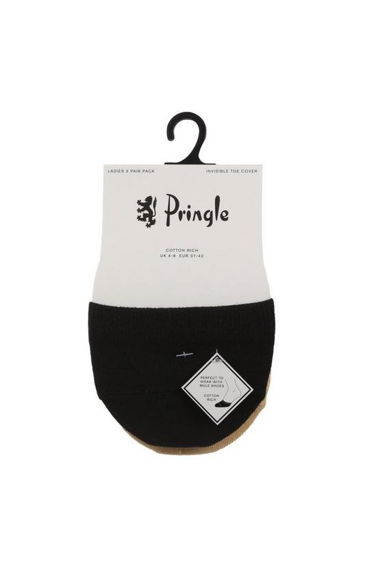 Pringle 3 Pair Pack Cotton Invisible Toe Cover Socks 1
