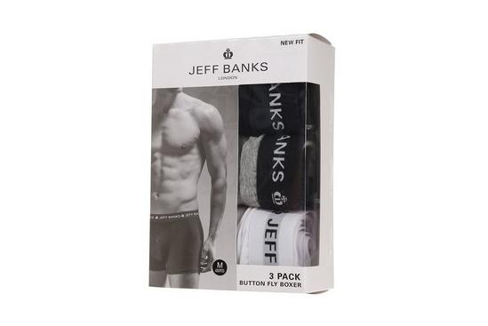 Jeff Banks 3 Pair Pack Button Fly Boxers 3