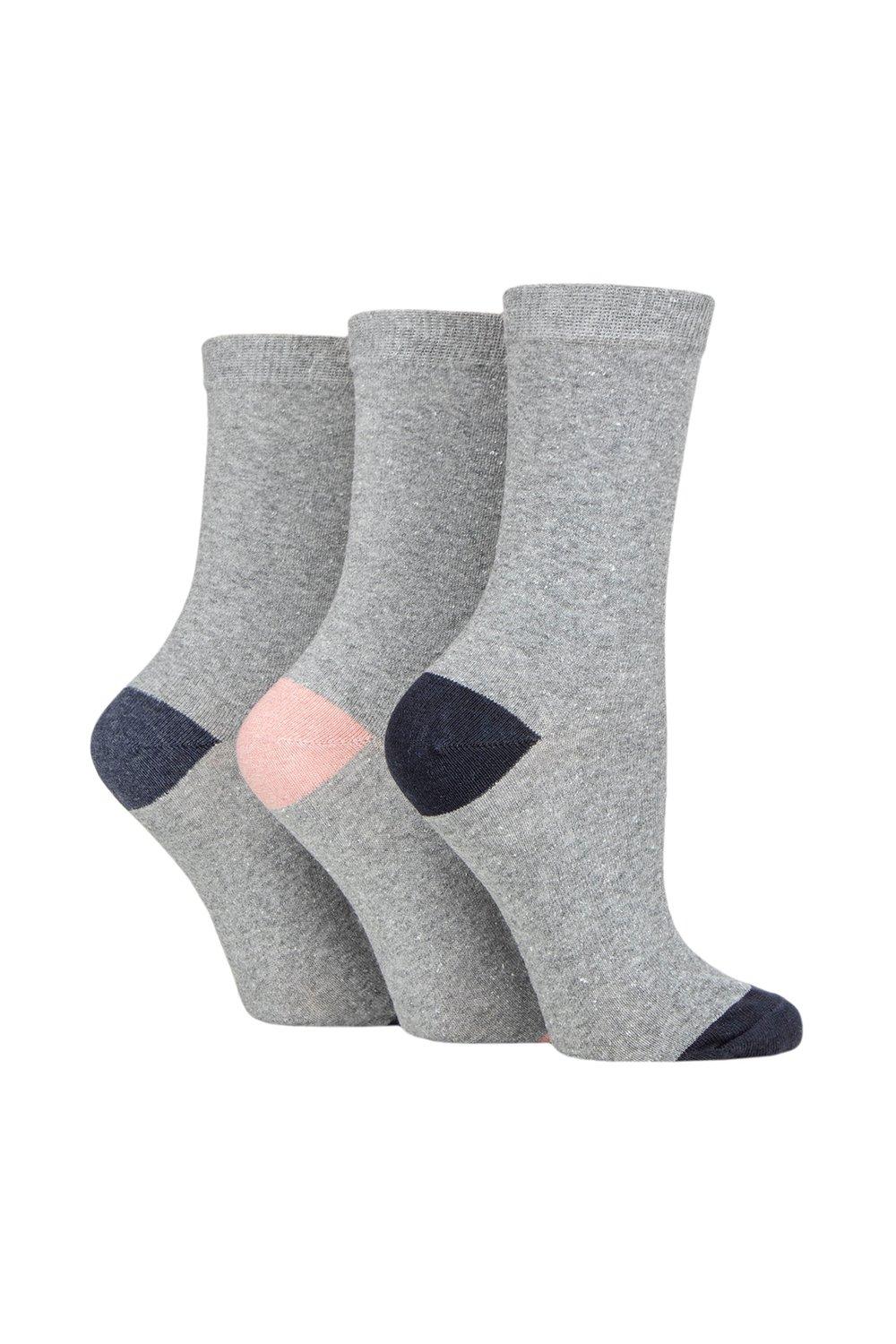 3 Pair 100% Recycled Heel and Toe Cotton Socks