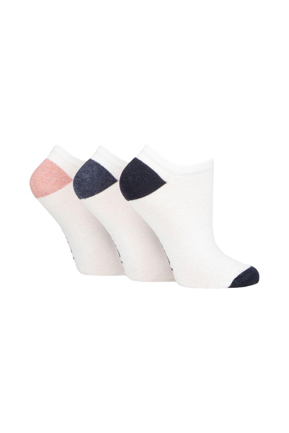 3 Pair 100% Recycled Heel and Toe Cotton Trainer Socks