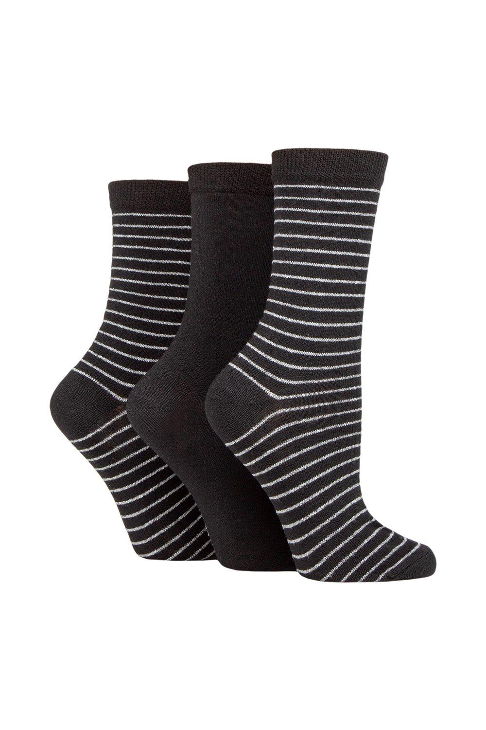 3 Pair 100% Recycled Fine Stripe Cotton Socks