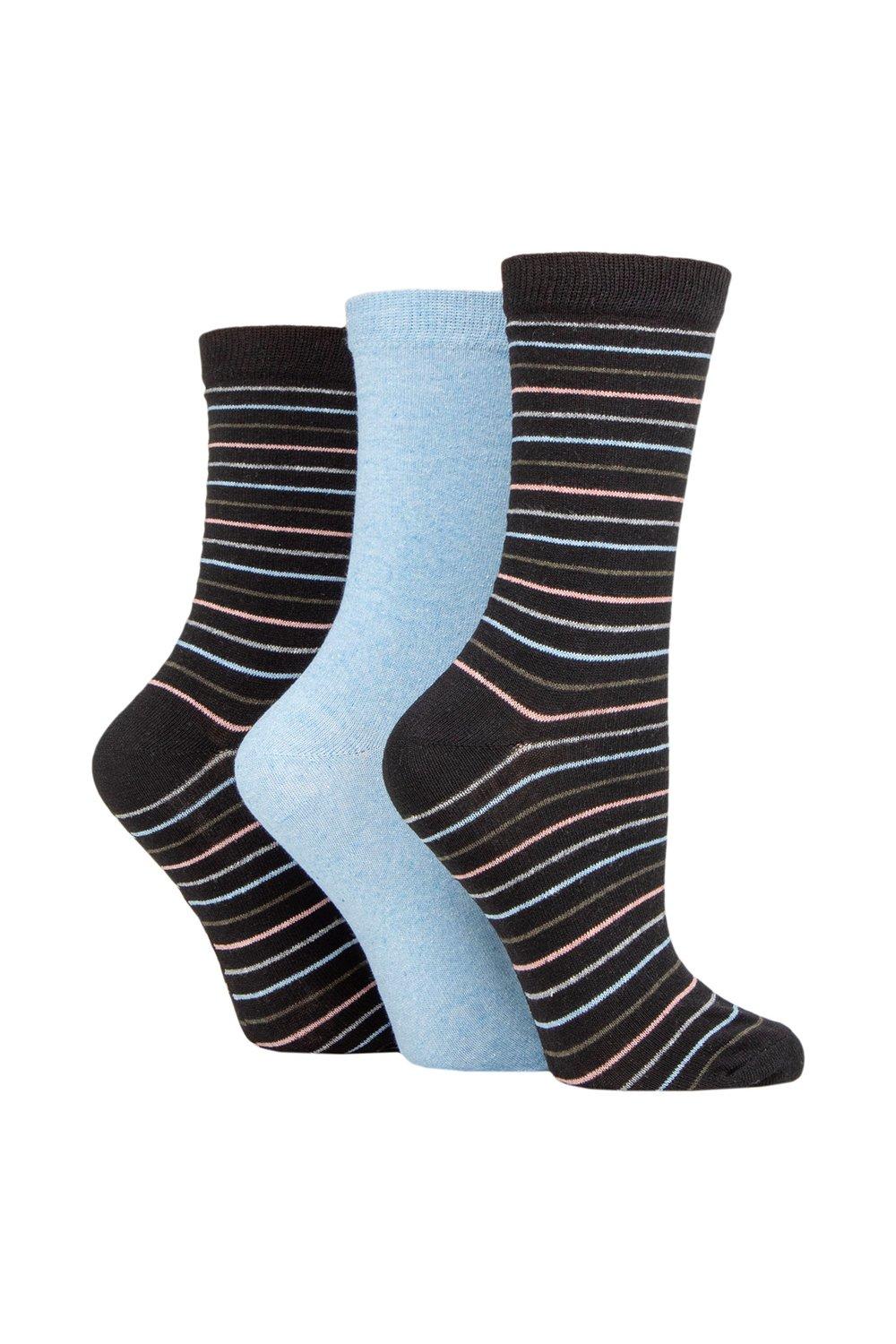 3 Pair 100% Recycled Multi Stripe Cotton Socks