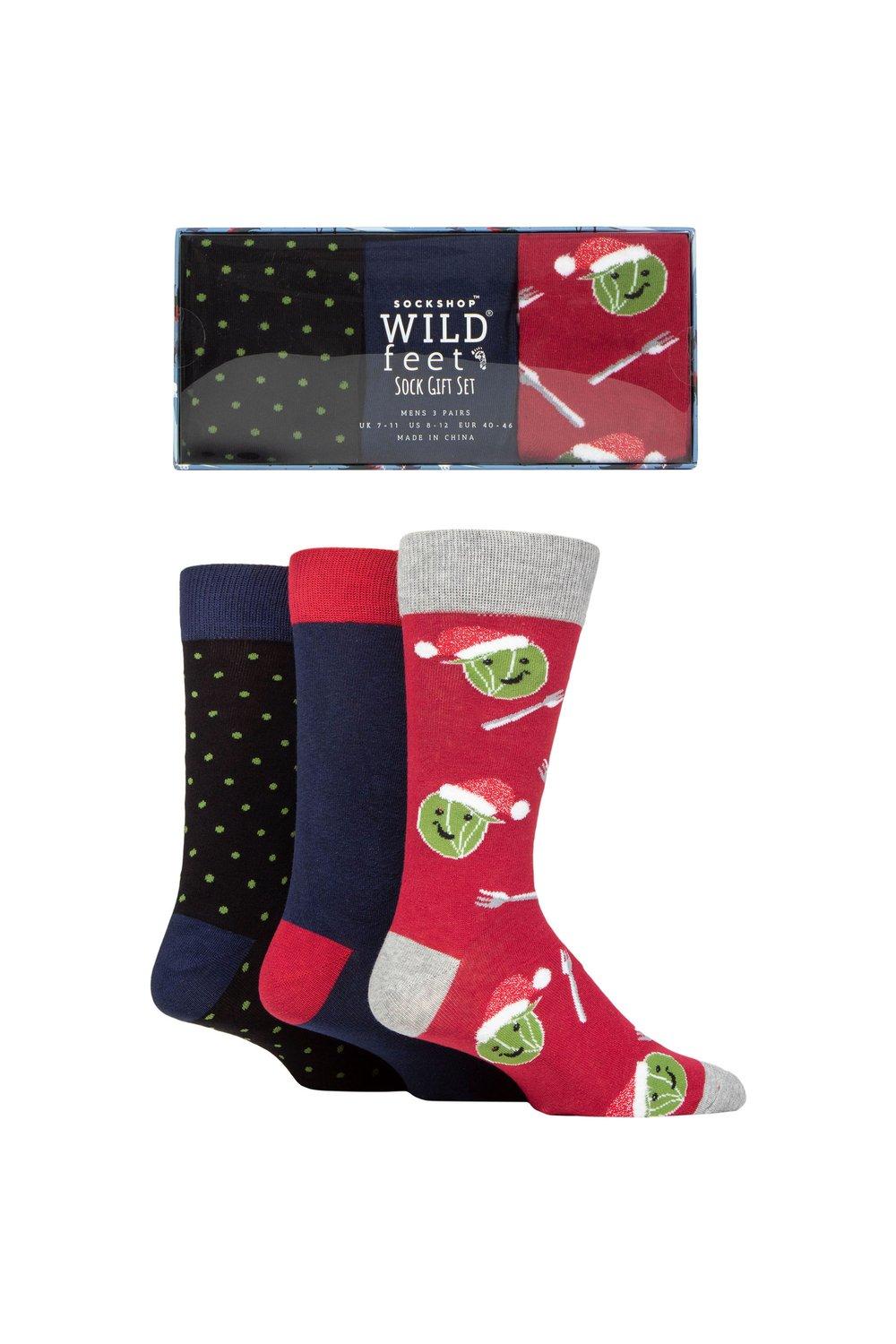 3 Pair Christmas Flat Gift Boxed Socks