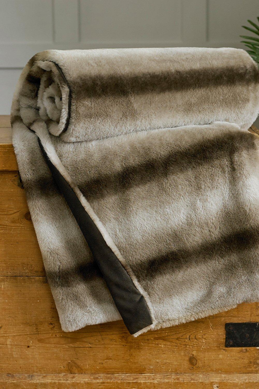 Sherbrooke Supersoft Faux Fur Throw 130x150cm Natural